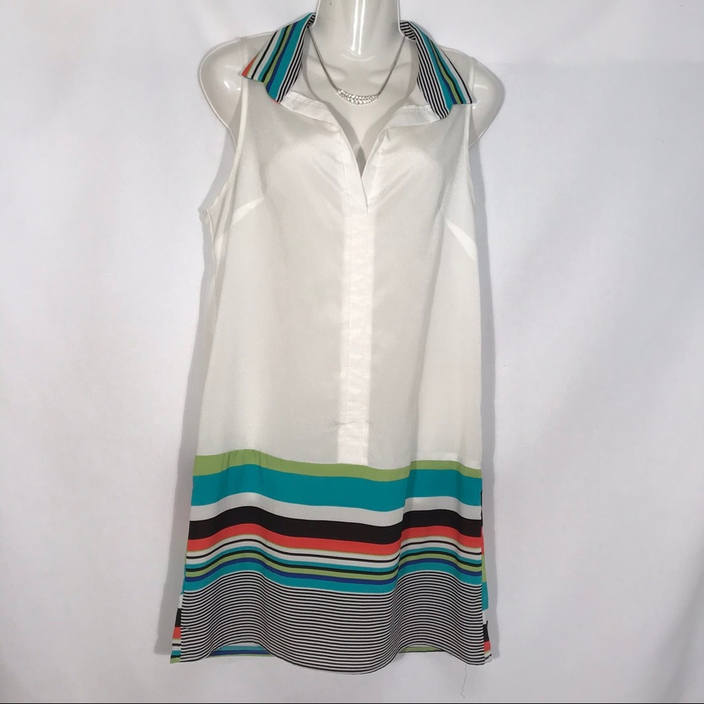 Peppermint Sleeveless White Dress Tunic Size M